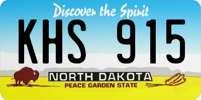 ND license plate KHS915