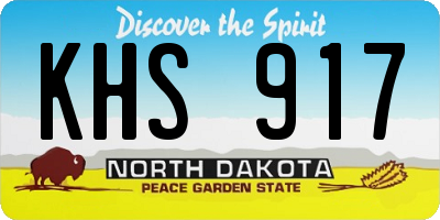 ND license plate KHS917