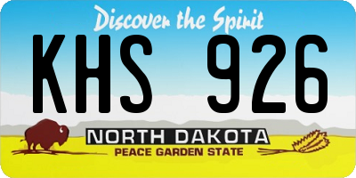 ND license plate KHS926
