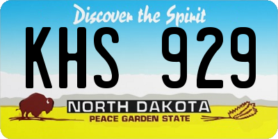 ND license plate KHS929
