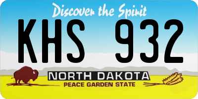 ND license plate KHS932