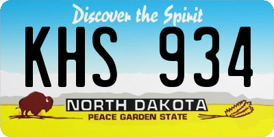 ND license plate KHS934