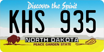 ND license plate KHS935