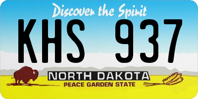 ND license plate KHS937