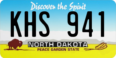ND license plate KHS941