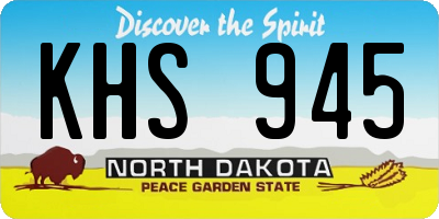 ND license plate KHS945