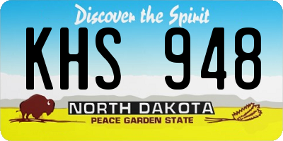 ND license plate KHS948