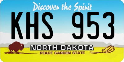 ND license plate KHS953
