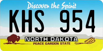 ND license plate KHS954