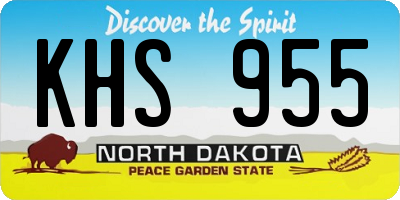ND license plate KHS955