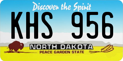 ND license plate KHS956