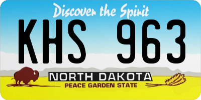 ND license plate KHS963