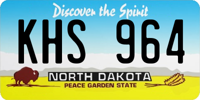 ND license plate KHS964