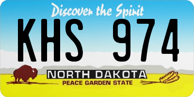 ND license plate KHS974