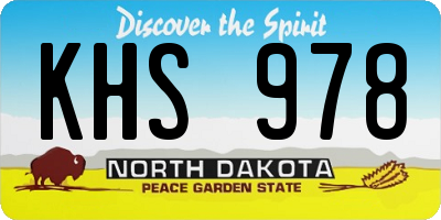 ND license plate KHS978