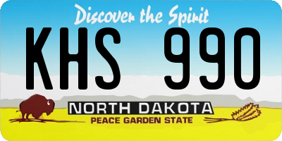 ND license plate KHS990