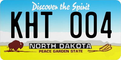 ND license plate KHT004