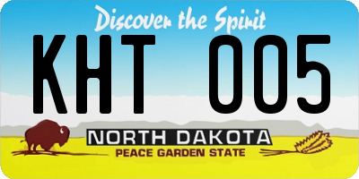 ND license plate KHT005