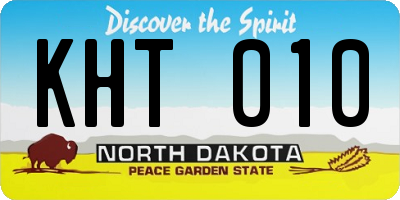 ND license plate KHT010