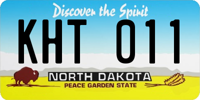 ND license plate KHT011