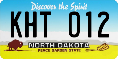 ND license plate KHT012