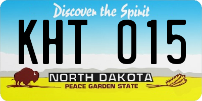 ND license plate KHT015