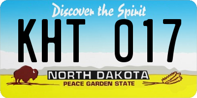 ND license plate KHT017