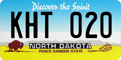 ND license plate KHT020