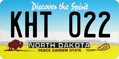 ND license plate KHT022