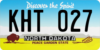ND license plate KHT027