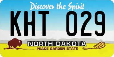 ND license plate KHT029