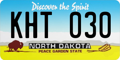 ND license plate KHT030