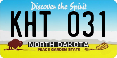 ND license plate KHT031
