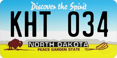 ND license plate KHT034