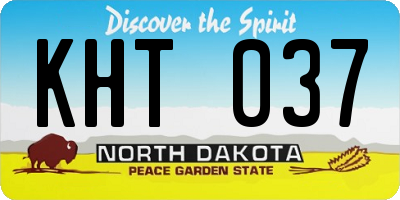 ND license plate KHT037