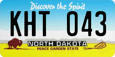 ND license plate KHT043