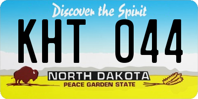 ND license plate KHT044