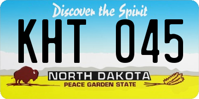 ND license plate KHT045