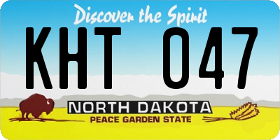 ND license plate KHT047