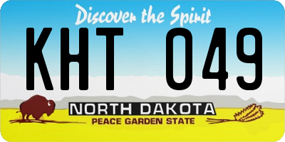 ND license plate KHT049