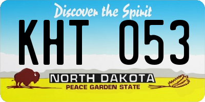 ND license plate KHT053