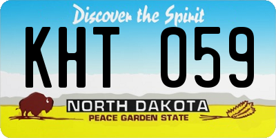 ND license plate KHT059