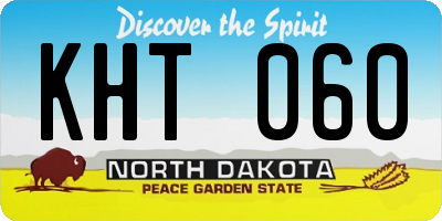ND license plate KHT060