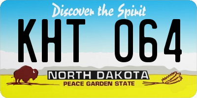 ND license plate KHT064