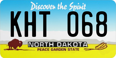 ND license plate KHT068