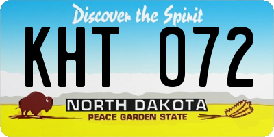 ND license plate KHT072