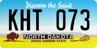 ND license plate KHT073