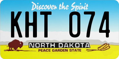 ND license plate KHT074