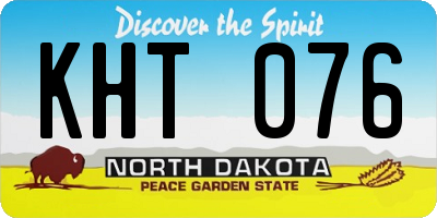 ND license plate KHT076