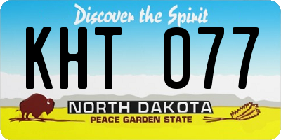ND license plate KHT077